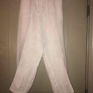 White linen Capri pants